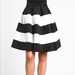 Black and White Striped Skirt